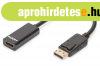 Assmann DisplayPort - HDMI Adapter/Converter cable 0,15m Bla