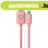 USB kbel DC - Superman 002 USB - MicroUSB adatkbel 1m pink