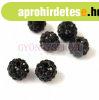 K�ztes strasszos goly� - Jet - 8mm