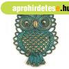 Med�l - bagoly - z�ld patina bronz sz�n� - 46x32mm