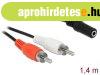 DeLock Audio Cable 2x RCA male to 1x 3.5mm 3 pin Stereo Jack