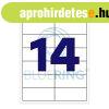 Etikett c�mke, 105x42,4mm, 100 lap, 14 c�mke/lap Bluering�
