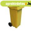 Szemetes kuka fedeles gurul�s kommun�lis 120 literes s�rga