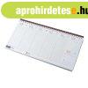 Asztali napt�r 320mmx155mm, feh�rlapok fekv� bord� m�b�rrel 