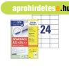 Etikett c�mke, 70x37mm, univerz�lis, 65 lap, 24 c�mke/lap Av