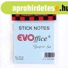 Jegyzett�mb �ntapad�, 75x75mm, 100lap Evoffice, pastell k�k