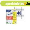 Etikett c�mke, 48,5x25,5mm, univerz�lis, 65 lap, 40 c�mke/la