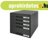 Fi�kos iratt�rol�, 5 fi�kkal, m�anyag Leitz Plus fekete