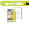 Etikett c�mke, 96x50,8mm, 25lap 10 c�mke/lap visszaszedhet� 