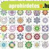 Mandala stencil, m�v�szeti rajzsablon k�szlet 36 darabos kre