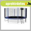 Nagy kerti trambulin h�l�val, l�tr�val, 374 cm ADG.TRA9887