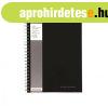 Spir�lf�zet, A4, vonalas, 80 lap, PUKKA PAD "Black&quot