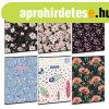 F�zet iskolai A4, 40lap, vonalas Ars Una FLOWERY-MIX (5424) 