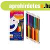 Sz�nes ceruza, k�tv�g�, h�romsz�g, Nebulo 12/24 sz�nes,