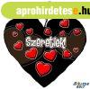 Sz�v alak� p�rna, fekete, sz�vek, szeretlek
