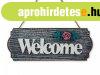 Fali t�bla Welcome sz�rke r�zs�s 30x12cm