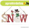 Kar�csonyi felakaszthat� fa dekor�ci�, ajt�d�sz Snow felirat