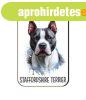Kuty�s fa h�t�m�gnes, Staffordshire Terrier, sz�rke-feh�r, �