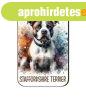 Kuty�s fa h�t�m�gnes, Staffordshire Terrier, sz�rke-feh�r-ba