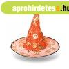 Halloween-i boszork�ny kalap - piros, poli�szter - 38 x 34 c