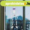 Family Sz�nes g�l ablakdekor - csontv�z - 17 x 8 cm