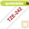 BROTHER Festkszalag TZe-242, Fehr alapon Piros, Laminlt, 