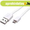 Min�s�gi USB K�BEL 2.0 A dug� - micro B feh�r 1m (28AWG/1P+2