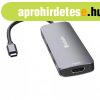 USB eloszt�-HUB, USB-C PD/2xHDMI/3xUSB-A/SD/mSD, VERBATIM