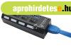 4 portos USB eloszt� be�p�tett kapcsol�kkal, t�bbeszk�z�s cs