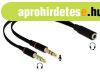 DeLock Headset Adapter 1x3.5mm 4 pin Stereo jack female to 2