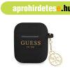 Guess 4G Charms Apple AirPods 1/2 szilikon tok fekete (GUA2L