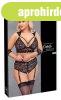 / Cottelli Bondage Plus Size - csipke melltart� szett (feket