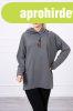 Oversize tunika cipz�rral �s kapucnival modell 0160 grafit s