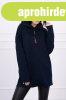 Oversize tunika cipz�rral �s kapucnival modell 0160 tenger�s