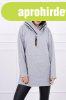 Oversize tunika cipz�rral �s kapucnival modell 0160 sz�rke