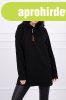 Oversize tunika cipz�rral �s kapucnival modell 0160 fekete