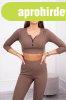 Crop-top k�szlet bord�s anyagb�l, 9433-as modell, mokas sz�n