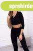 Crop-top k�szlet rov�tkolt anyagb�l modell 9433 fekete