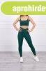Crop-top tr�ningruha szett p�ntokkal, modell 9355 s�t�tz�ld