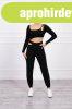 Crop-top tr�ningruha szett kiv�g�sokkal 9344 fekete