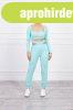 Crop-top tr�ningruha szett kiv�g�sokkal, modell 9344 mentol