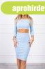Szett szoknya �s crop-top modell 9084 vil�gos k�k