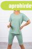 Szett top + r�vid cicanadr�g modell 9099 s�t�t menta z�ld