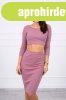 Szett szoknya �s crop-top modell 9084 ibolyasz�n�