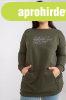 Desiree oversize pul�ver mint�val �s kenguru zsebbel, khaki 