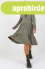Fodros midi ruha kapucnival modell 287A3 khaki sz�n�