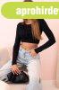Hossz� ujj� crop-top bl�z r�ncol�ssal a mellr�szen, 12577 fe
