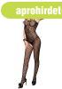  728300 Seamless Crochet Bodystocking O/S Black 