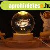 Modern 3D l�zergrav�rozott krist�lyg�mb asztali l�mpa