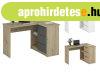 HAL-Bega modern sarok �r�asztal 3 fi�kkal �s polcokkal